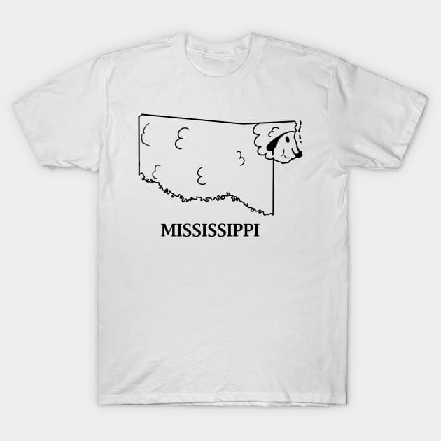 A funny map of Mississippi 2 T-Shirt by percivalrussell